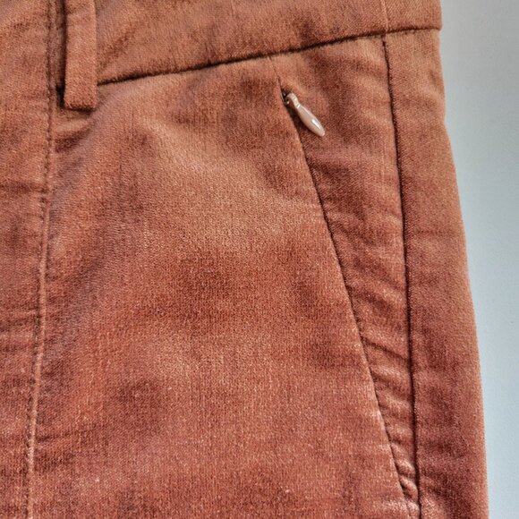 Anthropologie The Essential Slim Velvet Pants Bronze Brown Size 4 - Picture 14 of 14